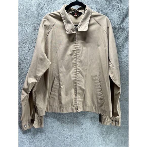 Vtg Sears Men's XL Tall Tan Spring Long-Sleeve Full-Zip Jacket Khaki Extra Large - Picture 9 of 9